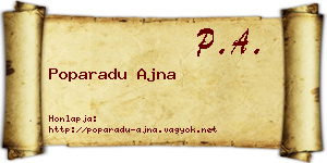 Poparadu Ajna névjegykártya